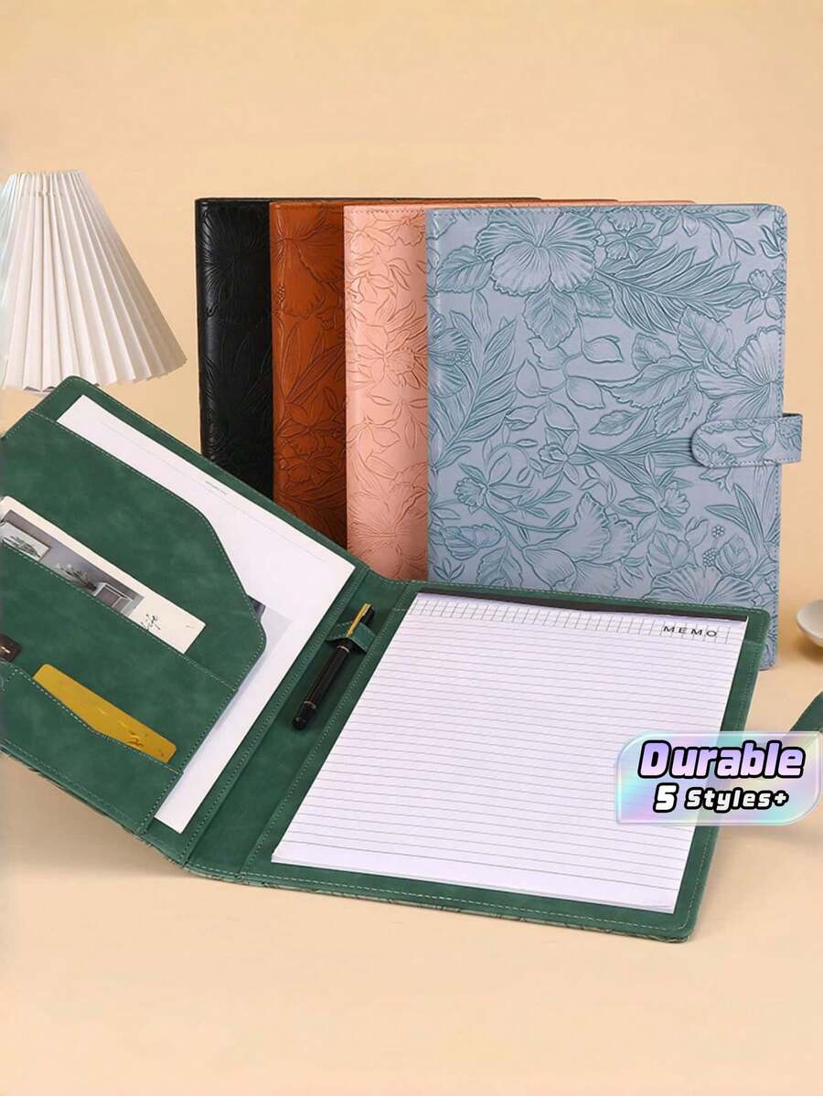 Multi‑Color Embossed A4 Portfolio Folder Multi‑Functional Clip Board Document Holder For Business Office Multi‑Scenario Use - multicolor - View 1