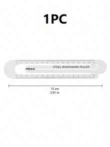 Haus Hana 1pc 15cm Metal Ruler Bookmark, Slim Straight Metric Page Marker, Portable Measuring & Drawing Stationery For Reading, School, Office & Gift - multicolor - View 11