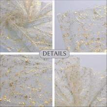 4 Styles Gold Hot‑Stamped Chiffon Table Runner, Gold Foil Lace Mesh Tulle Table Runner, Glitter Sparkling Table Runner For Wedding Party Dining Table Decor - Multicolor - View 5