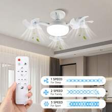 Drone‑Shaped Foldable LED Ceiling Fan Light With Remote Control, Dimmable Light & Adjustable Fan Speed, E27 Base, 3‑Head /4‑Head Optional, 85‑265V Household LED Ceiling Lamp For Living Room, Kitchen, Bedroom, Shop, Office, Restaurant, Bar, - Ceiling Fan Light Remote Control - View 10