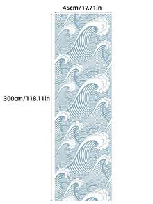 1 Buah Wallpaper Perekat Diri, Dapat Dilepas, Tahan Air, Motif Gelombang Jepang, Mural Dinding untuk Ruang Tamu dan Kamar Tidur, Renovasi Mudah Dikupas dan Ditempel, Tahan Lama, PVC Vinyl, Tahan Lembap, Tahan Gores, Dekorasi Rumah, Ramah untuk Apartemen Sewa - Beraneka warna - View 4