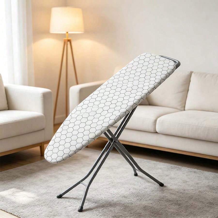 1 Piece Universal Ironing Board Cover, With Elastic Edge, Anti-Stain And Heat-Resistant, Thick Cotton Pad, Iron Heat Insulation Cover, Suitable For Ironing Board - Black and White - View 1