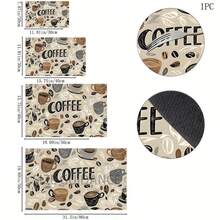 1pc Home Decor, Coffee Machine Water Absorption Mat, Counter Tableware Drying Pad, Diatomite Kitchen Dining Mat, Coffee Print Dish Drying Mat, Washable Anti-Slip Drainage Mat, Suitable For Kitchen Character Bar - Multicolor - View 8
