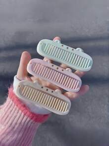 1PC MINI PORTABLE FOLDABLE COMPACT TRAVEL DETANGLING HAIR COMB BRUSH CUTE CARTOON DESIGN FOR STUDENT BANGS HAIR CARE KIDS BACKPACK DAILY USE HOME OFFICE HOTEL SCHOOL STATIONERY BACK TO SCHOOL GIFT - Multicolor - View 3