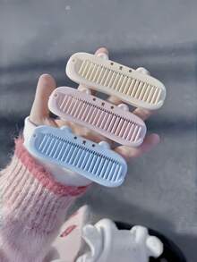 1PC MINI PORTABLE FOLDABLE COMPACT TRAVEL DETANGLING HAIR COMB BRUSH CUTE CARTOON DESIGN FOR STUDENT BANGS HAIR CARE KIDS BACKPACK DAILY USE HOME OFFICE HOTEL SCHOOL STATIONERY BACK TO SCHOOL GIFT - Multicolor - View 4
