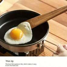 1 Home Use Spatula, Hanging Storage, Outdoor Flip Cooking Spatula, Kitchen Utensil Frying Spatula - Wood Color - View 3