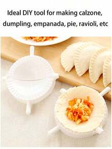 3 Pieces Pasta Mold, Diy Pasta Mold, Pasta Maker Machine, Dough Roller, Quick And Easy Pasta Maker, Plastic Pasta Mold For Perfect Pasta, Handmade Pasta Maker, Plastic Pasta Mold, Quick Pasta Clip, Ideal Diy Tool For Making Calzones - White - View 3