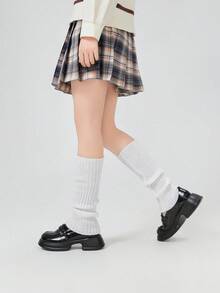 ROMWE Kawaii 3件組女款白色純色腿套 - 白+白+白 - 查看 4