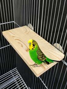 1PC Natural Solid Wood Parrot Stand Perch, Bird Climbing Platform Toy, Multi-Functional Wooden Ladder For Hamster, Small Pets, Cage Accessory, Interactive Playground, Durable Bird Supplies - Beige - View 2