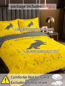 HARRY POTTER X Joivida 2/3 Pieces 100% Polyester Bedding Set, Duvet Cover Set, Soft Microfiber Bedroom All-Season Modern Polyester Bedding Collection, 1 Duvet Cover + 1/2 Pillowcases (No Comforter Included) - Multicolor - View 4
