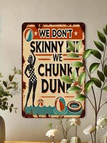 1件復古泳池語錄錫製標誌，We Don't Skinny Dip We Chunky Dunk 牆面裝飾牌，復古夏季泳池邊裝飾，12x8英吋 - 1PC - 查看 9