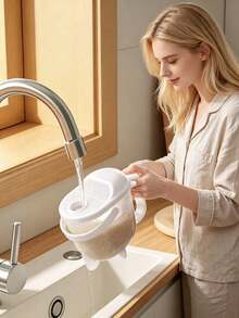 No‑Hand‑Wash Rice Washer, Multifunctional Food Strainer With Handle, Quick Drain Rice Washing Container For Rice, Beans, Fruits And Vegetables, Food‑Grade PP Kitchen Washing Tool - Multicolor - View 10