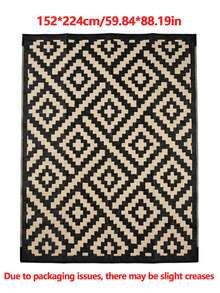5ft X 8ft Waterproof Outdoor Rug, Reversible Plastic Straw Indoor Outdoor Patio Carpet For RV, Porch, Deck, Backyard, Camper, Balcony, Picnic, Grey And White - multicolor - View 10