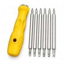 Teckwe 12-In-1 Mini Screwdriver Kit, 6 Replaceable Double-Ended Carbon Steel Bits, Ergonomic Non-Slip Handle, Dual Grip Design, Portable Precision Tool Set For Phone, Watch And Small Electronic Device Repairs - Yellow - View 6
