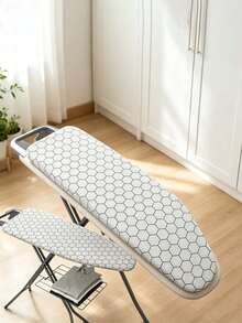 1 Piece Universal Ironing Board Cover, With Elastic Edge, Anti-Stain And Heat-Resistant, Thick Cotton Pad, Iron Heat Insulation Cover, Suitable For Ironing Board - Black and White - View 4