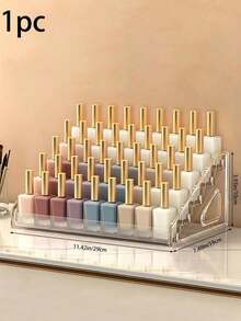 1pc Multi-Layer Transparent Nail Polish Display Rack, Home Daily Use Lipstick Cosmetics Nail Polish Storage Shelf, Plastic Storage Rack/Nail Salon Display Rack/Multi-Layer, Used For Storing Nail Polish. - Clear - View 12