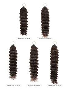 Boho Braids Miracle Knots Crochet Human Hair In 100% Remy Feather Line Crochet Hair Braids Salon Silky Seamless Invisible Solid Color 2# Dark Brown Chocolate Color Feather Crochet Human Hair Braiding For Women Micro Pre Looped Deep Wave Virgin Hair Extensions - S2# - View 3
