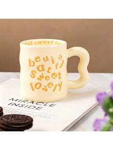 A 350Ml Ceramic Coffee Mug With Personalized English Lettering, Suitable For Adults And Children. - Multicolor - View 4