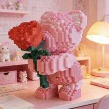3996pcs Flower Bouquet Bear Building Blocks, Romantic Diy Construction Toy, Collection Model, Home Decor, Birthday Gift, 1 Piece Room Decor - Multicolor - View 8