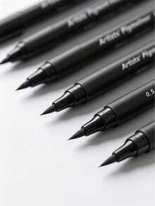 12 Pens / Box, Fine Line Needle Pen, Art Special Hand-Drawn Drawing Sketch Pen, Student Use, Waterproof, Sketch, Drawing, Drawing, Set Of Neutral Pens - Black - View 3