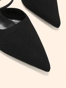 CUCCOO BASICS Women's Fashion Fabric Pointed High-Heeled Shoes, Suitable For Christmas And Spring Wear - Black - View 4