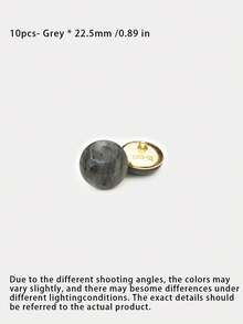 1 Pack 10 Pieces Round Cat‑Eye Stone Metal Buttons Premium Decorative Fasteners For Women Cardigans Knitwear Shirts Hand‑Sewn Clothing Accessories - 10pcs - View 13