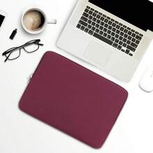 1pc Laptop Sleeve Bag, Fits 11/13//15/16 Inch Notebooks - Ultra Slim Protective Case, Soft Lining, Universal Size - Compatible With Air Pro Essential, Xps Protector, Hp Pavilion Cover, Swift Shield, Zenbook Guard, Essential For Office - Burgundy - View 3