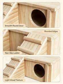 Chew‑Resistant Hamster Climbing Training House, 2‑Room Hamster Habitat Decor With Ladder For Small Pet Enclosure - one-size - View 2