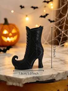 1PC 3D Printed Plastic Durable Lightweight Non Slip Waterproof Gothic Witch Boot Storage Box With Spider Web Design Desktop Organizer Makeup Brush Holder Office Decor Creative Halloween Gift Back To School Supplies Home Decor Accesory Present Idea - Multiple Styles - View 9