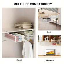 Detachable Storage Basket For Closet, Bra Organizer, Drawer Underwear And Socks Organizer, College Dorm Necessities, Drawer Organizer And Hanging Shelf, Mesh Multi-Functional Storage Basket, Detachable Organizer To Save Space In Closet, Cabinet - View 6