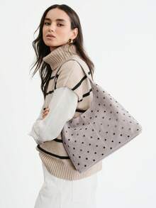SHECARRY Y2K Fashion Shoulder Bag Vest Bag, Suitable For Daily Commuting - Grey - View 5