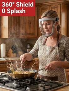 Clear Full Face Shield With Bottom Breathable Vents To Prevent Splash Lightweight Clear Face Shield For Men And Women Adjustable Protective Face Cover For Kitchen Cooking Frying Cleaning Prevention Face Shield Household Items Kitchen Essentials - A - View 5
