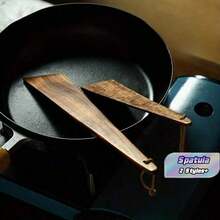 1 Home Use Spatula, Hanging Storage, Outdoor Flip Cooking Spatula, Kitchen Utensil Frying Spatula - Wood Color - View 1