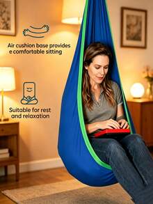 1pc Indoor/Outdoor Hanging Hammock Chair, Perfect For Camping, Backpacking, Beach, Backyard, Balcony And Park. Great Gift For Outdoor Lovers, Enjoy Leisure Time Anywhere. - Multicolor - View 9
