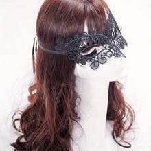 Women'S Lace Half-Face Mask, Party Character Role Play - Black - View 6