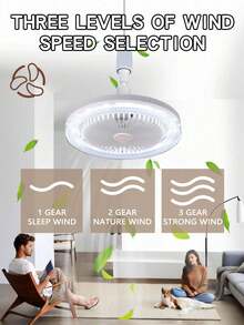 10.23 Inch LED Fan Light With Remote Control, 5 Blades 360° Flexible Rotatable, Upgraded Crystal Cover, Adjustable Color Temperature Brightness Wind Speed, Timing Function For Bedroom Living Room Study Store - Crystal Five-leaf Fan Lamp - View 3