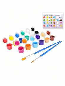 Excellent Quality Acrylic Paint Set With Brushes For Students Art Painting And Drawing School Supplies Vibrant Colors Washable Quick Drying - Multicolor - View 6
