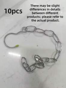 10Pcs Metal Chain Hanger - Space-Saving Foldable Organizer, Multi-Hook Storage Rack For Clothes, Durable Wardrobe Accessory, Home Closet Organizer - View 7
