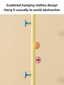 Cute Colorful Kids Floor Coat Rack, Tripod Base Children Clothing Hanger Stand With Multiple Hooks, Freestanding Hat & Backpack Organizer For Kid Bedroom Decoration - Multicolor - View 9