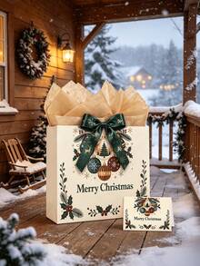 5/10/15PCS Christmas Gift Bags, Party Favor Bags, Candy Apple Cookie Packaging Bags With Handles - multicolor - View 9
