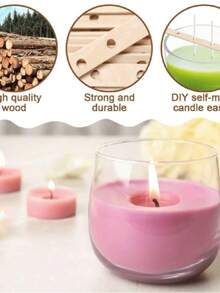Batang Kayu Pelubang untuk Lilin, Penahan Sumbu Lilin, Penstabil Sumbu Lilin Aromaterapi, Bahan Pembuatan Lilin DIY - MultiWarna - View 4