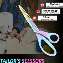 1pc /3pcs Household Tailor Scissors, Sewing Shears, Multi-Functional Handcraft Scissors, Office Scissors, Stainless Steel Titanium Plated Colorful Scissors, Hardened Sharp Blades, Ergonomic Design - blue-purple - View 8