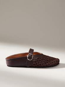 Solecia Ladies Comfort Soft Bottom Bocken Baotou Slippers, Woven Holiday Style - Chocolate Brown - View 5