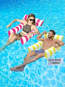 Inflatable Floating Lounge Chair With Backrest, Foldable Pool Float Hammock For Spa Pool Beach Party, Multi-Functional Summer Outdoor Water Lounger, Perfect Vacation Relaxation Float For Swimming And Drifting - A - View 1