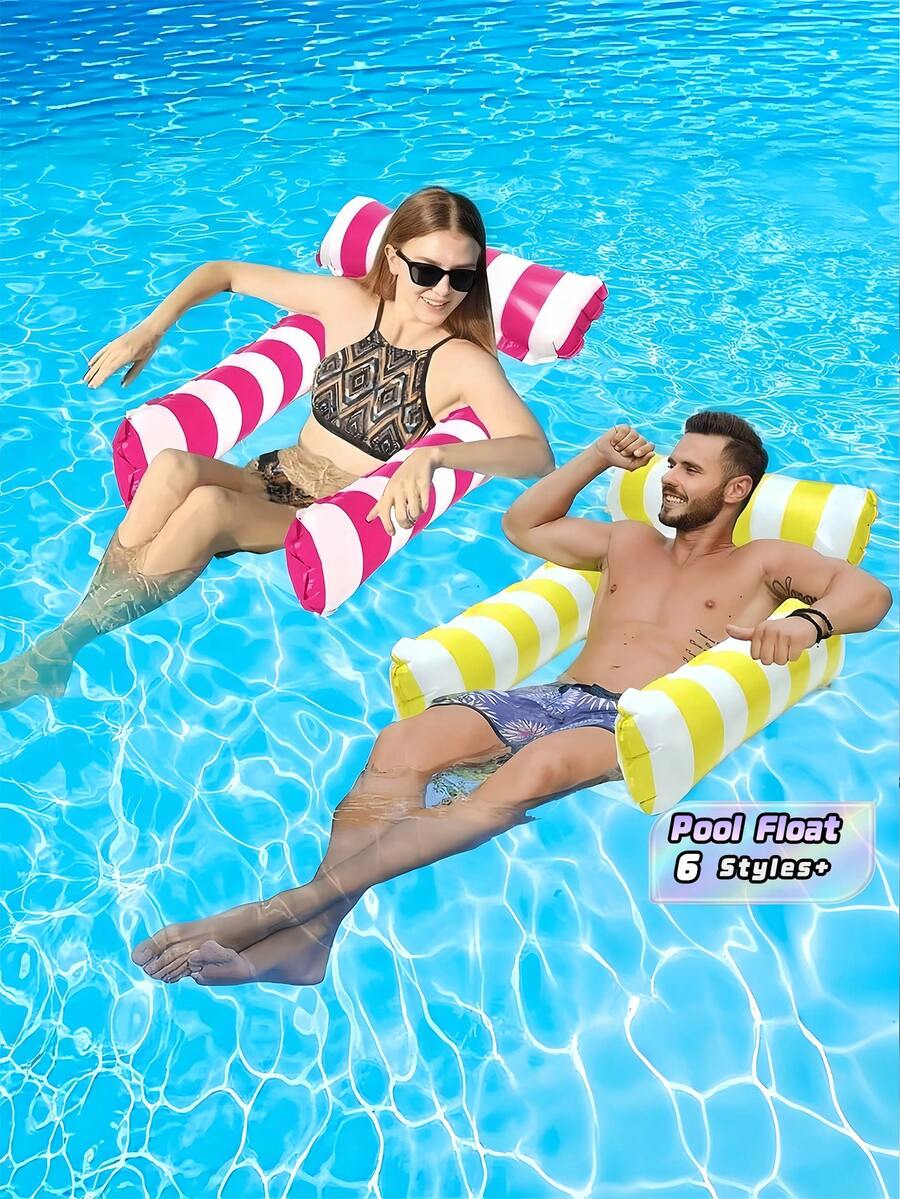 Inflatable Floating Lounge Chair With Backrest, Foldable Pool Float Hammock For Spa Pool Beach Party, Multi-Functional Summer Outdoor Water Lounger, Perfect Vacation Relaxation Float For Swimming And Drifting - A - View 1