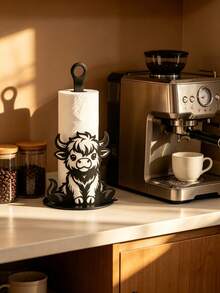 Exquisite Shovel-Shaped Paper Towel Holder, Black Wrought Iron Kitchen Decoration, This Paper Towel Roll Holder Requires No Installation And Is Suitable For Country-Style Home Decor Such As Dining Tables And Bedrooms. Durable Design. - 4 cattle - View 7