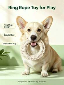 PETSIN Durable Cotton Rope Woven Ring Pet Toy; Cat And Dog Teething Rope Knot Ring; Interactive Chew Toy For Boredom Relief And Wear Resistance; Multiple Colors Available - Multicolor - View 10