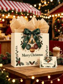 5/10/15PCS Christmas Gift Bags, Party Favor Bags, Candy Apple Cookie Packaging Bags With Handles - multicolor - View 6