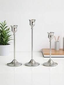 6PCS Gold Metal Trumpet Vase Candle Holder Set, Wedding Table Centerpiece Decor For Banquet Reception Party Dining Table Ornament - multicolor - View 4