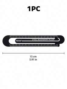 Haus Hana 1pc 15cm Metal Ruler Bookmark, Slim Straight Metric Page Marker, Portable Measuring & Drawing Stationery For Reading, School, Office & Gift - multicolor - View 13